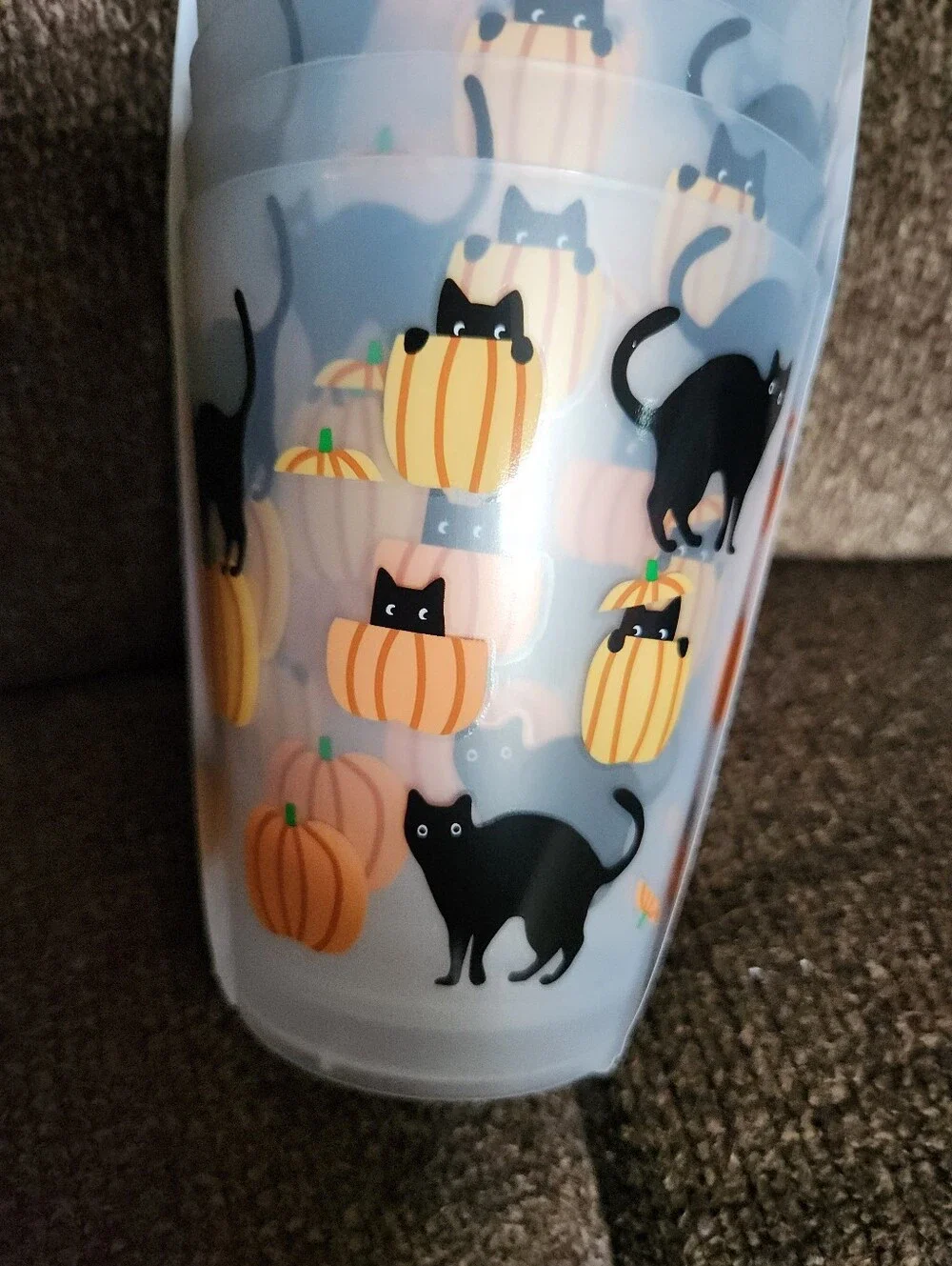 Halloween Reusable Party Cups Black Cats Pumpkins Set Of 12 16oz NWT